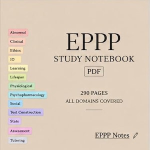 EPPP Study Notebook PDF (290 Pages) | All Domains Covered