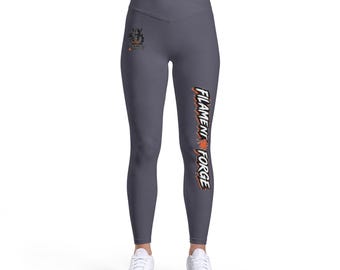 Leggings gráficos Flamenco Forge / Logotipo negro estampado en el lateral