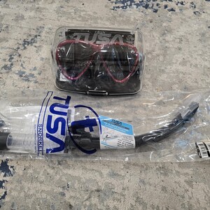 Máscara TUSA M2004QB Integra y tubo de snorkel SP170QB Platina II Hyperdry ¡Completamente nuevos!