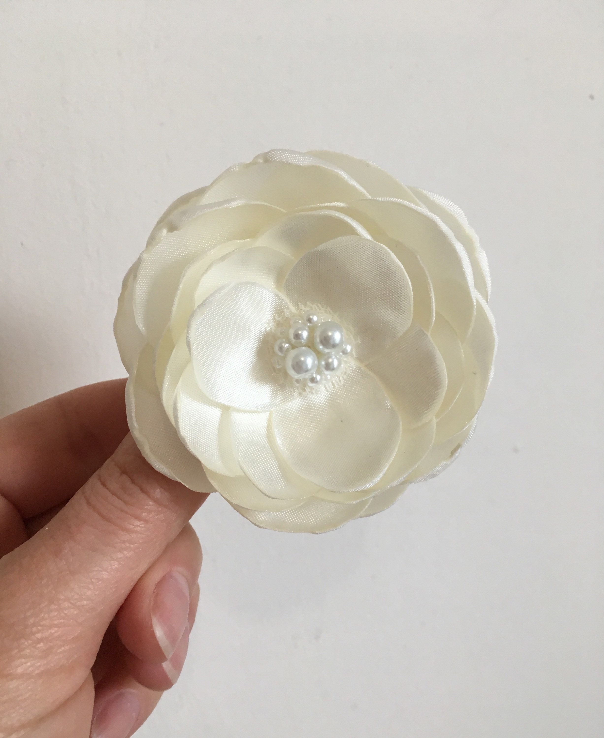Ivory bridal silk hair flowers flowers with pearls hair clip Etsy