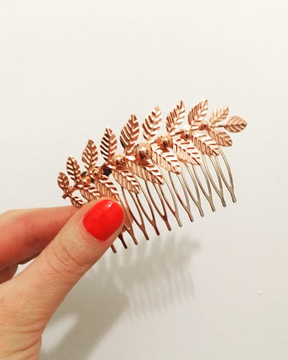Rose Gold Comb Rose Gold Hair Accessories Wedding Gold Hair Etsy