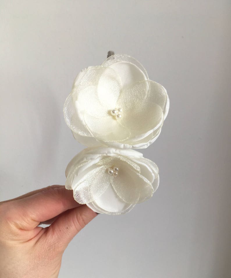 Ivory headband flower girl headbands Wedding hair accessories bridesmaid headpiece handmade fabric flower prom accessory bridal hairpi
