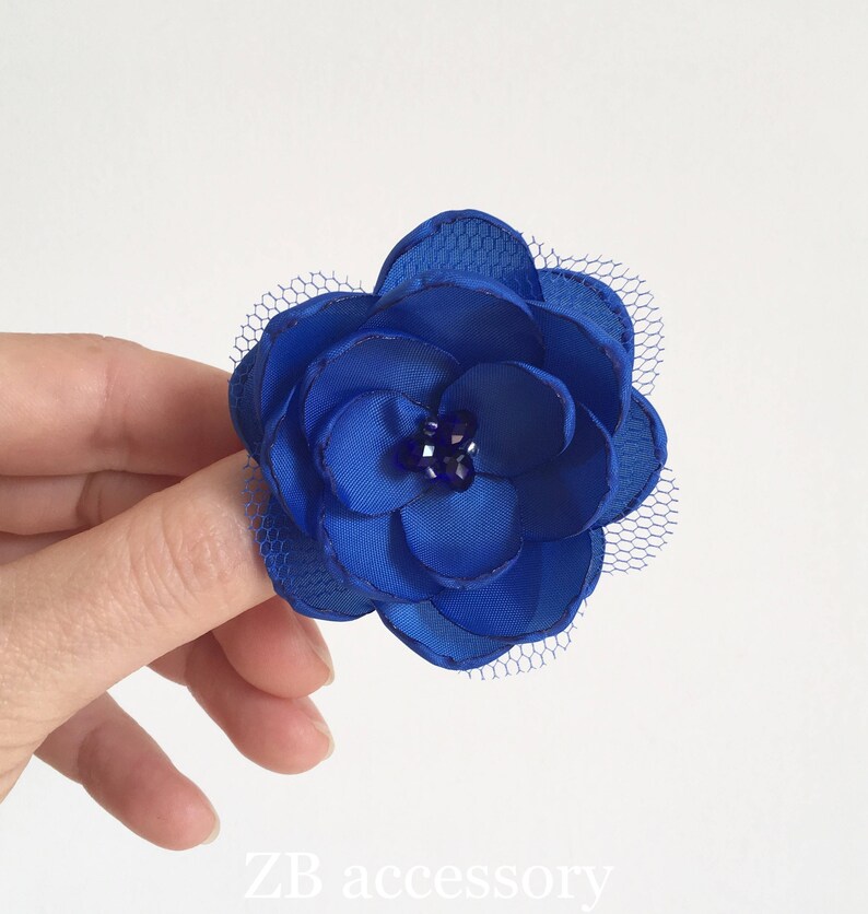 Royal Blue Hair Flowers Small Blue Shoe Clips Bridal Flower Etsy