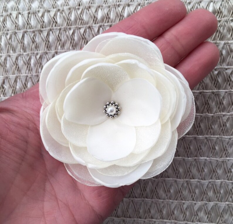 ivory hair flower clip