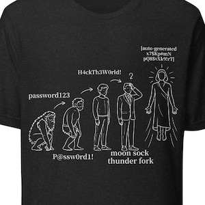 Password Evolution T-Shirt | Cybersecurity Humor | Infosec Gift | Hacker Tee | Pentester Shirt