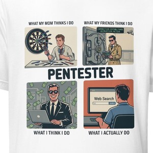 Penetration Tester Shirt Light Color - Funny Cybersecurity Gift What My Mom Thinks I Do - Pentester Hacker IT Security Infosec Geek Tee