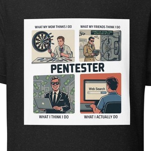 Penetration Tester Shirt Dark Colors - Funny Cybersecurity Gift What My Mom Thinks I Do - Pentester Infosec IT Security Tee Gift