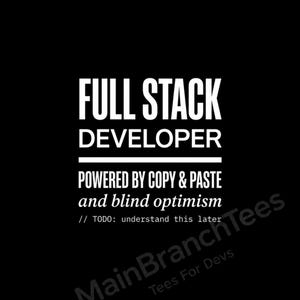 Certified Full Stack Developer Shirt, Funny Copy Paste Coder Tee, Googling Expert Gift, Programmer Coworker Humour Birthday Present for Him