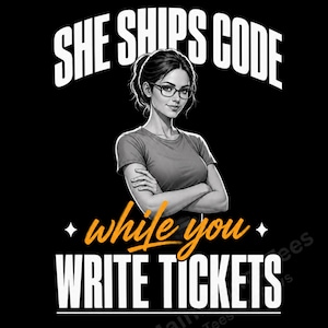 Camiseta para mujeres en tecnología, camiseta "She Ships Code", regalo divertido para desarrolladoras, chicas que programan, regalo de graduación para ingenieras de software