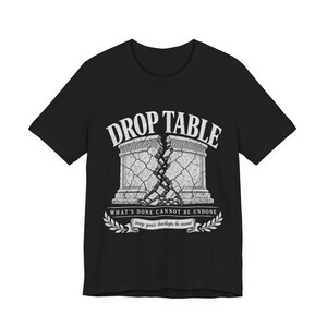 Drop Table What's Done (Wat is gedaan, kan niet ongedaan worden gemaakt) Shirt, grappig T-shirt DBA-databasebeheerder, vintage klassiek SQL Server-cadeau, verjaardag programmeur afbeelding 3