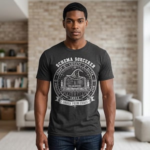 Schema Sorcerer Shirt, Funny SQL Database Tee, Magic DBA Programmer Gift, Sarcastic Coder Humor Top, Software Geek Birthday Present