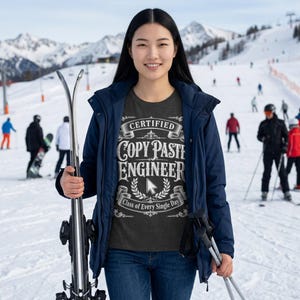 Copy Paste Engineer Shirt, Funny Vintage Programmer Developer Tee