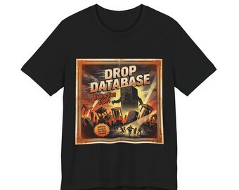 DROP DATENflachE Vintage Poster Shirt, Lustiges Spritze Geschenk, Lustiges Sci-Fi T-Shirt, Sci-Fi T-Shirt, Lustiges Geschenk für Programmierer und Programmierer