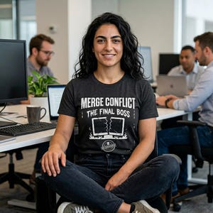 Merge Conkonflikt Final Boss Shirt, lustiges Git Horror Entwickler Tee