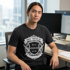 House Foreign Key Shirt, Funny SQL Server DBA Tee, Database Developer Programmer Gift, Foreign Key Constraint Humor, Crest Tee
