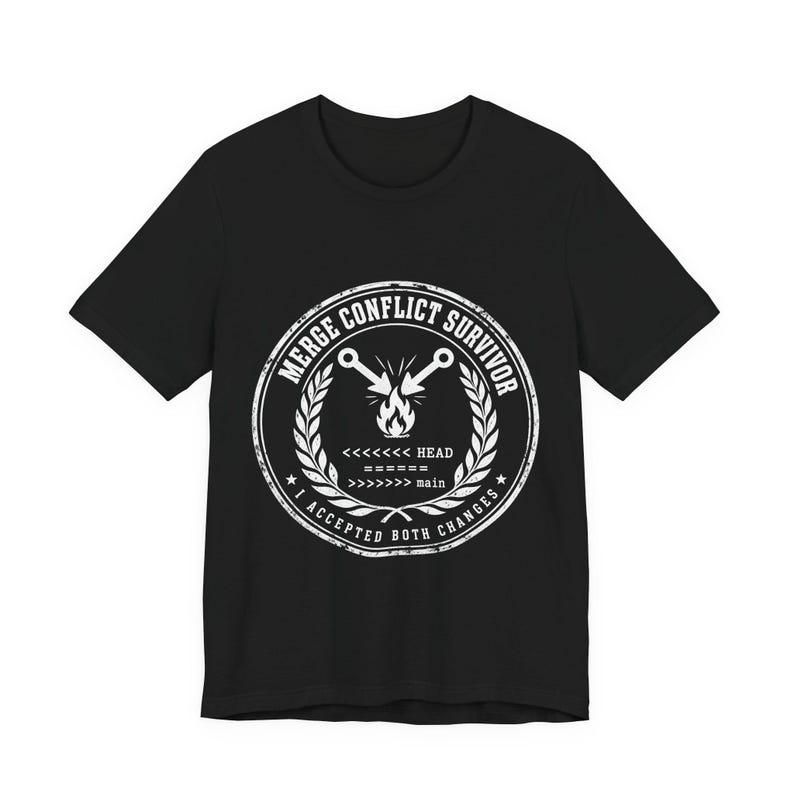 Camiseta de superviviente de conflicto de fusión, camiseta divertida para programadores y desarrolladores de Git imagen 3