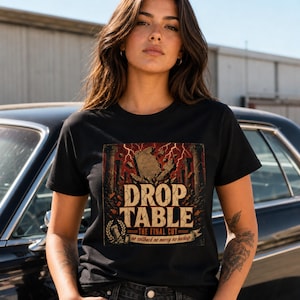 Drop Table The Final Cut Shirt, Vintage Horror Poster Style, Funny DBA SQL Server Tee, Database Admin Gift, Programmer Birthday Gift