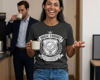 House Commit Shirt, Git Commit Humor Tee, Programmer DBA Version Control Crest