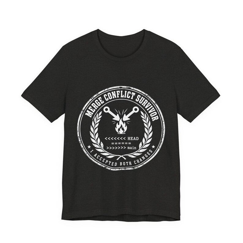Camiseta de superviviente de conflicto de fusión, camiseta divertida para programadores y desarrolladores de Git imagen 4