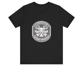 Zertifiziertes Sucher Tee | Lustiges DBA Shirt | 30x30 cm Großbuchstaben IT-Spezialist Vintage Abzeichen | Programmierer Geschenk