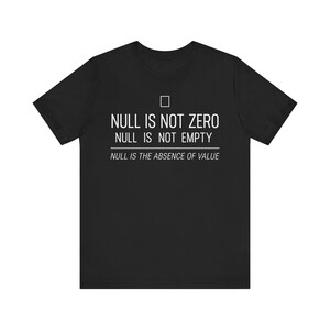 Camiseta "Nulo Não É Zero" | Humor de Programação, Nulo Não É Vazio, Camiseta de Programação