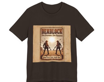 DEADLOCK Vintage Western Poster Shirt, lustiges Coder Geschenk, Coder Geburtstag T-Shirt, Programmierer Geschenk, lustiges Shirt für Programmierer
