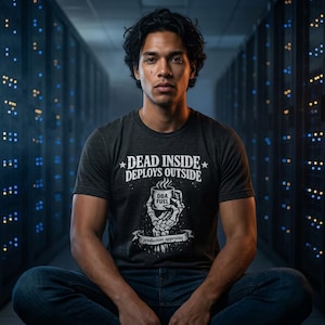 Funny Software Developer Gift, Sarcastic Programmer Shirt, Dead Inside Coding Humor Tee, Nerdy Burnout Devops Top, Tech Engineer Present