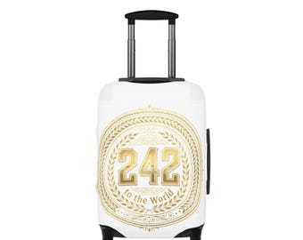 242 to the World Luggage Cover | Monogram Number Travel Sleeve