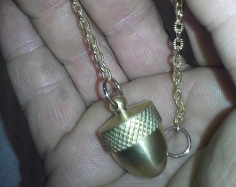 Spirit Chamber Pendulum Brass Acorn Dowsing Scrying