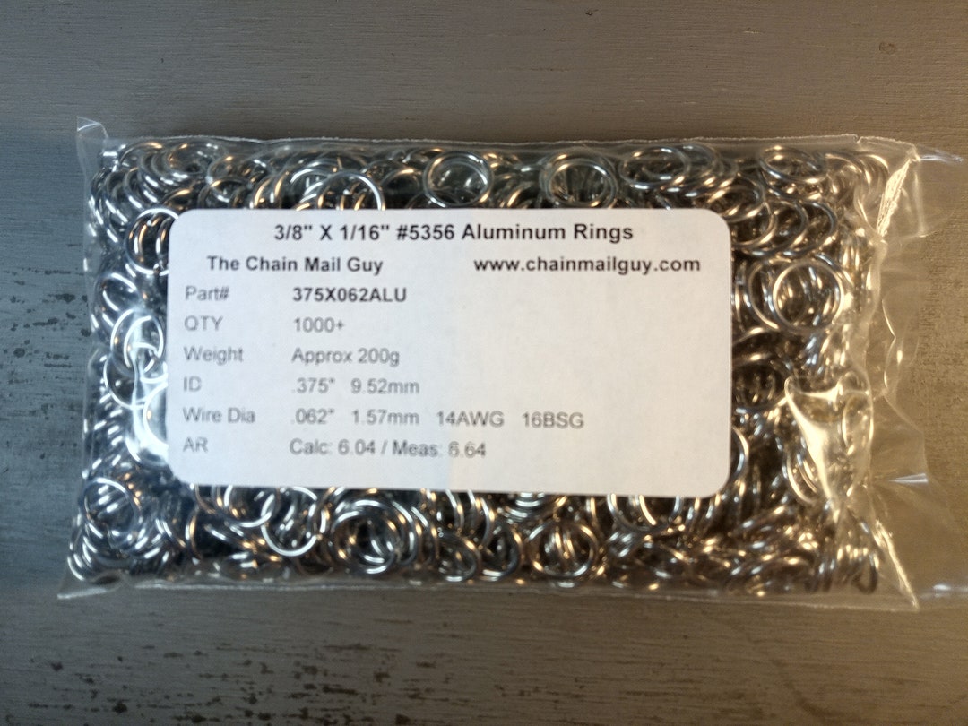 Chain Mail Jump Rings Bare Aluminum 3/8 X 1/16 Etsy