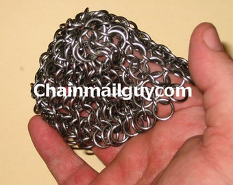 Chain Mail Pot Scrubber: Stainless Steel Cast Iron Cleaner