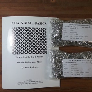 Kit de inicio para cota de malla: anillas de aluminio y guía básica