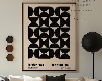 Abstract Printable Poster, Living Room Wall Decor, Bedroom Art, Digital Download Bauhaus Print, Boho Home Office Large Wall Art - ID02 08