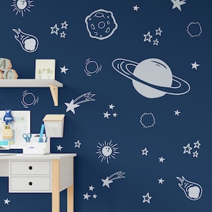 Outer Space Wall Stickers, Space Wall Decals, Planet Decal, Kids Room And Nursery Decor - ID281