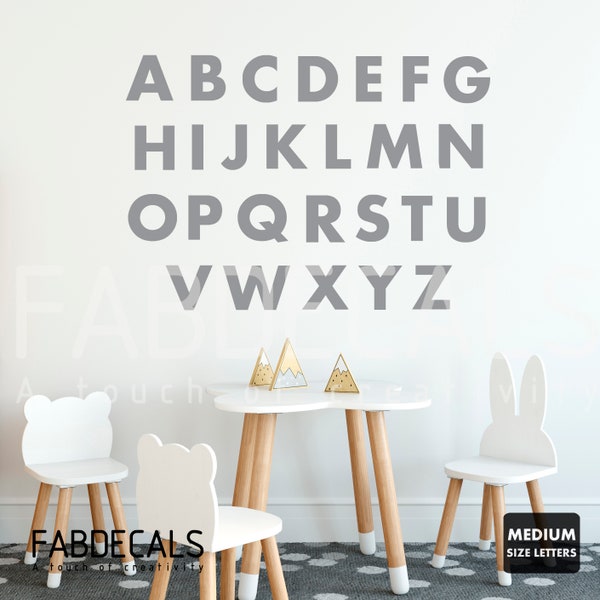 Kids Alphabet Letters, Children Wall Decals, ABC Wall Sticker, Capital Letters, Many Sizes And Colors Available - ID261