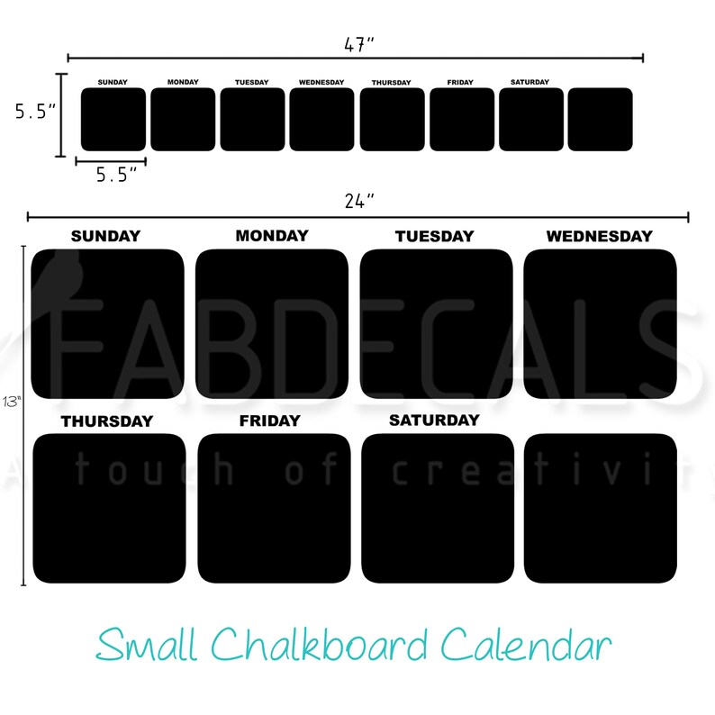Chalkboard Days Of The Week Wall Decal Weekly Chalkboard Etsy