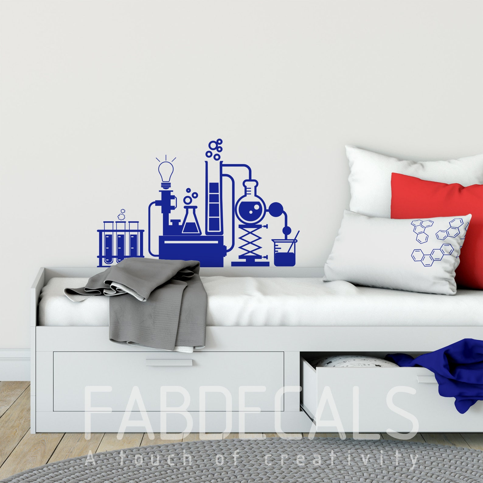 Chemistry Lab Science Wall Decal Kids Room Decor Geek Decor Etsy