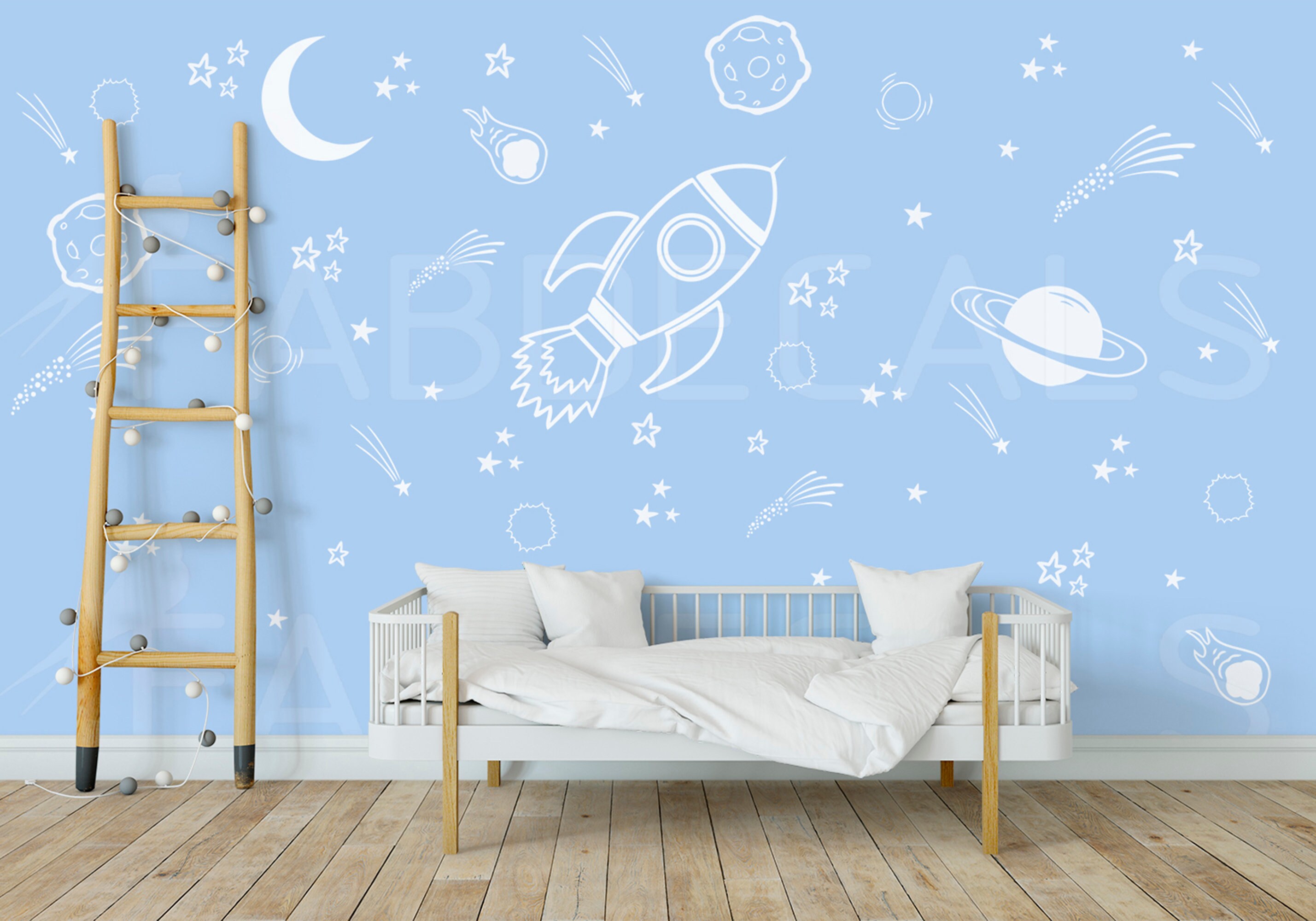 Décor de Chambre Garçon, Autocollants Muraux Spatiaux, Décalcomanies Vaisseau Spatial, Autocollant d