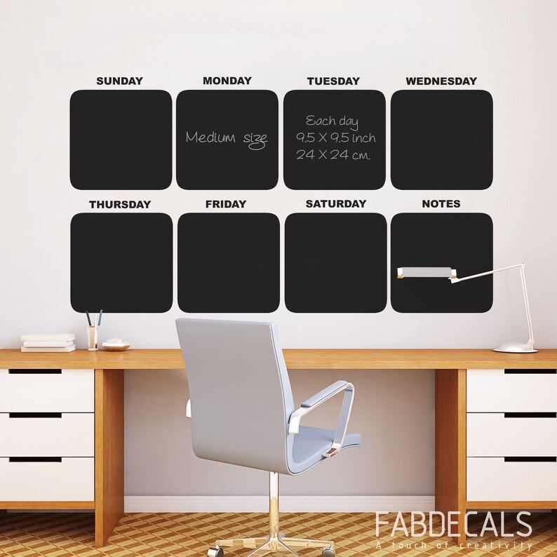 Chalkboard Days of the Week Wall Decal Weekly Chalkboard Etsy