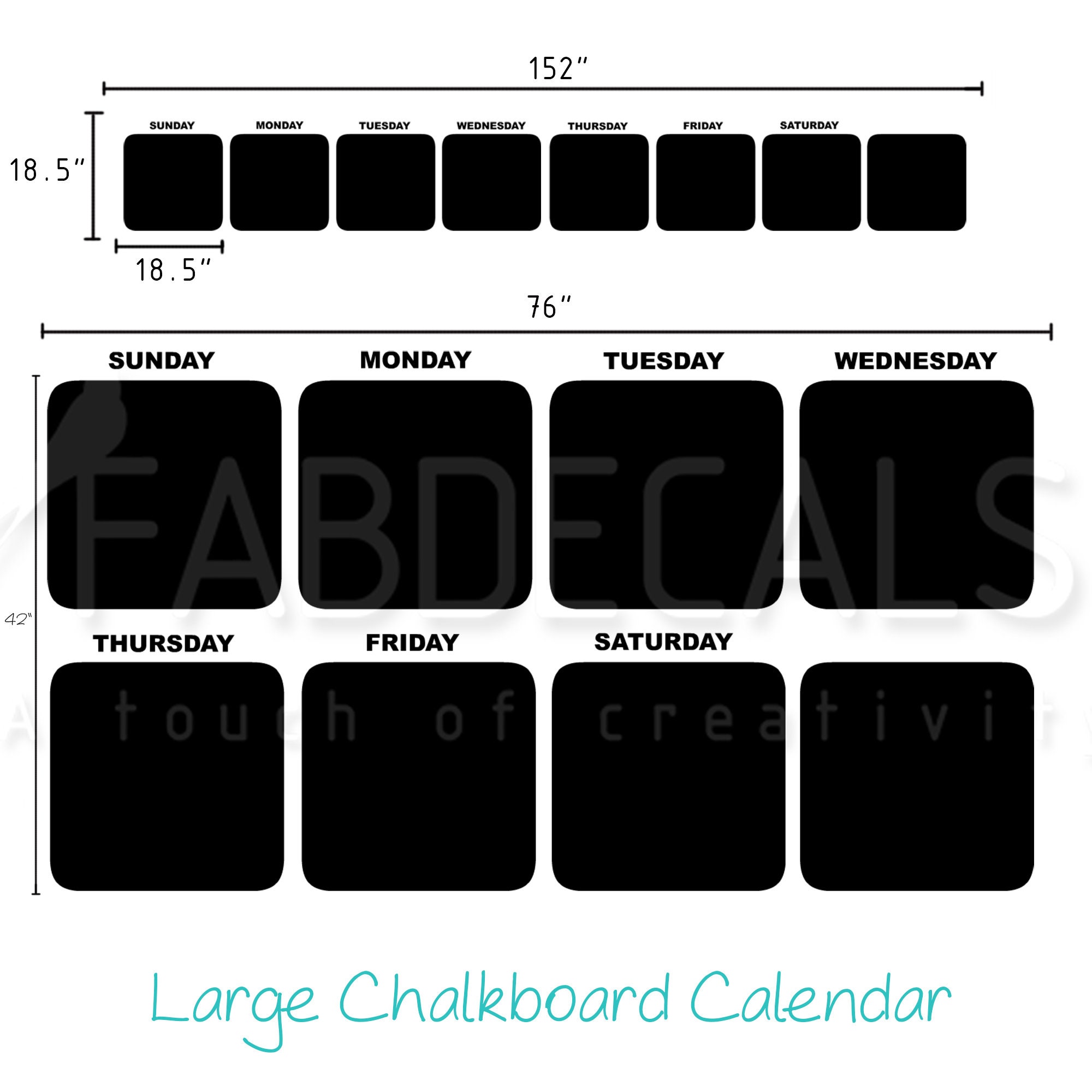 Chalkboard Days Of The Week Wall Decal Weekly Chalkboard Etsy
