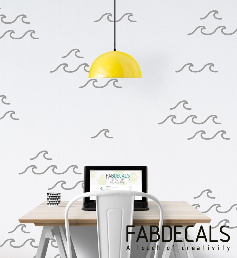 Ocean Waves Wall Decals Boys Bedroom Decor Sea Waves Wall Etsy