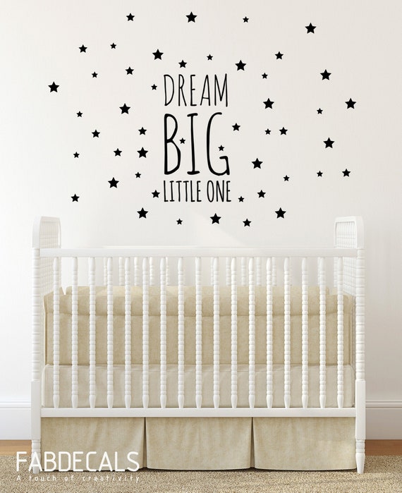 Dream Big Little One Wall Decal Kids Room Decor 100 Stars Etsy