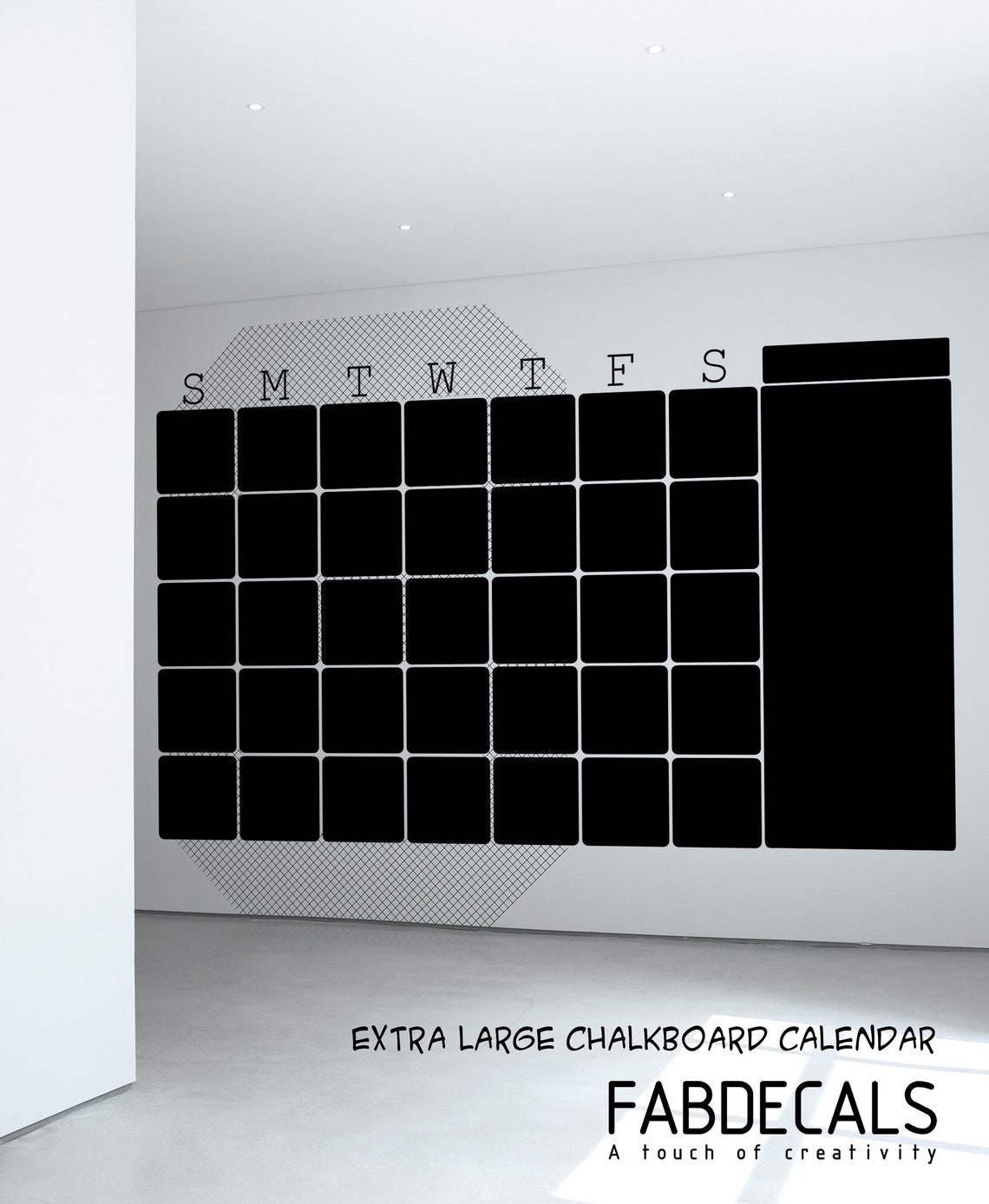 Extra Large Chalkboard Calendar Vinyl Wall Decal Monthly Etsy