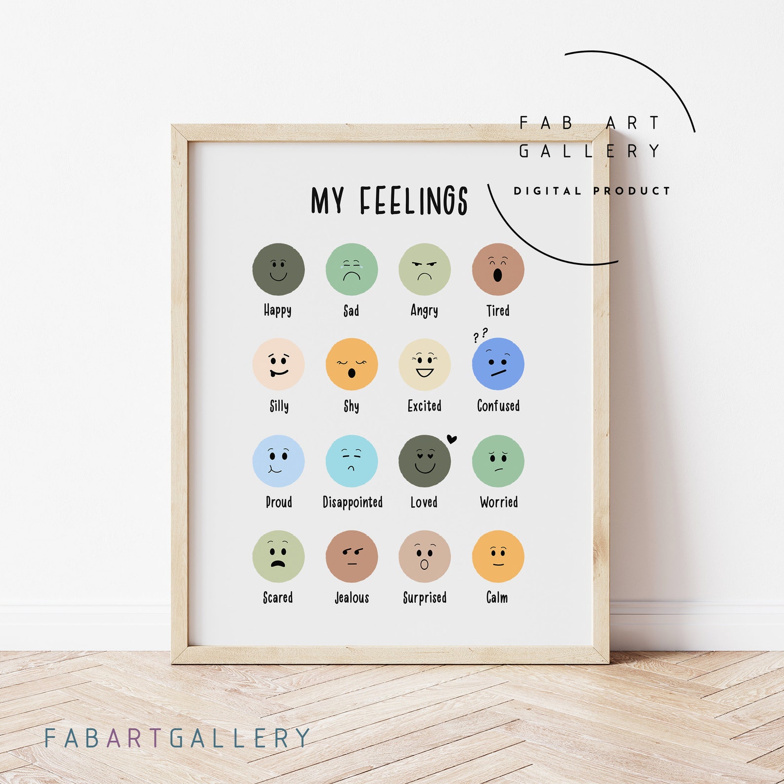 Kids Feelings Chart Printable Poster, Toddlers Learning Emotions ...