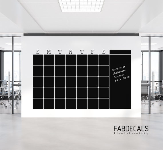 Chalkboard Calendar Wall Decal - Extra Large