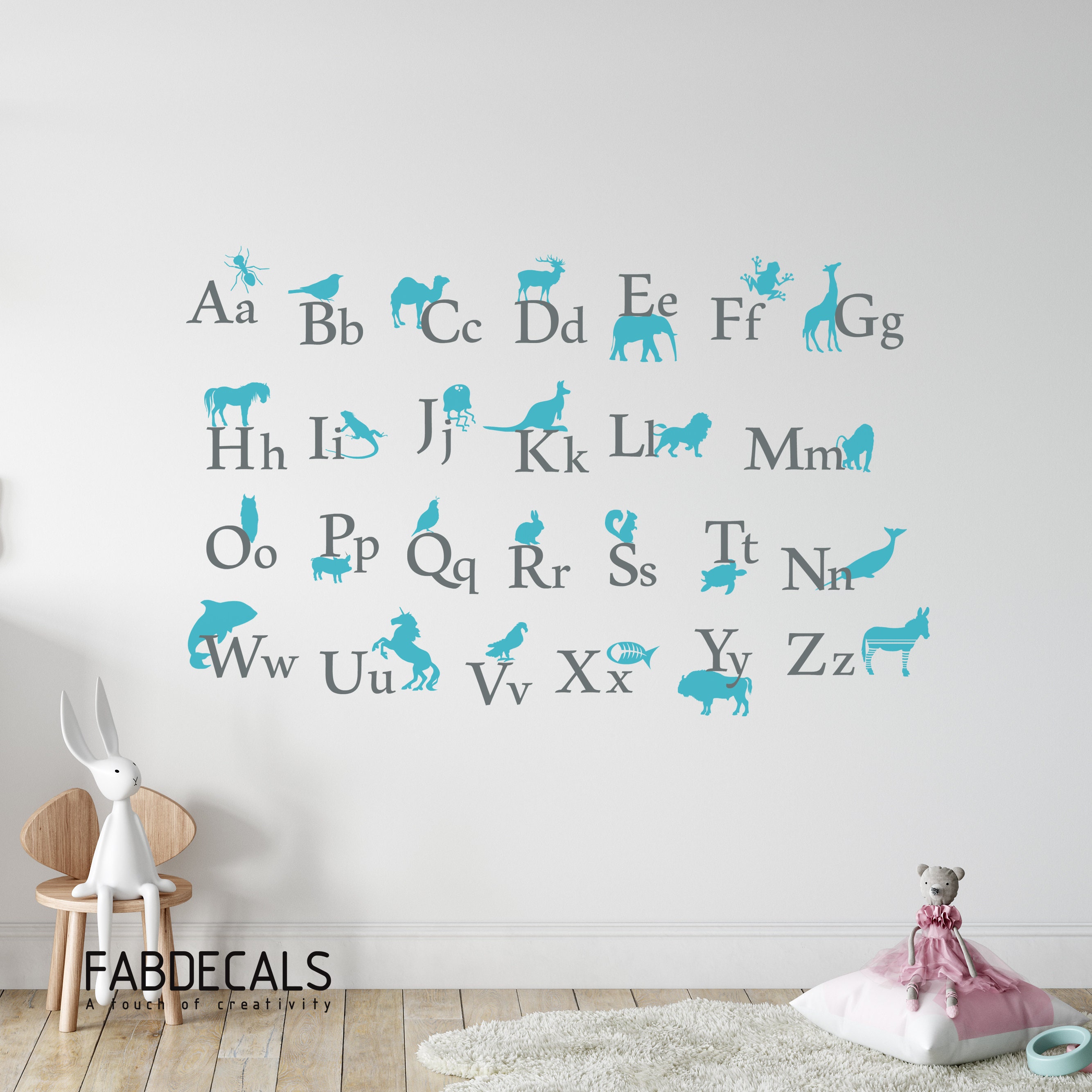Alphabet Wall Decals ABC Wall Sticker Alphabet Vinyl Etsy UK