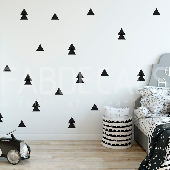 Bedrooms Nursery Decor Peel and Stick Triangles Wall Decals For Kids Rooms Wall Sticker Decor Indoor Wall Decals indoor wall Triangles
