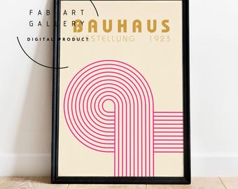 Bauhaus Pink Pattern Poster, Home Office Printable Art, Living Room Decor, Bedroom Art, Bauhaus Print, Light Colors Wall Art - ID05 08