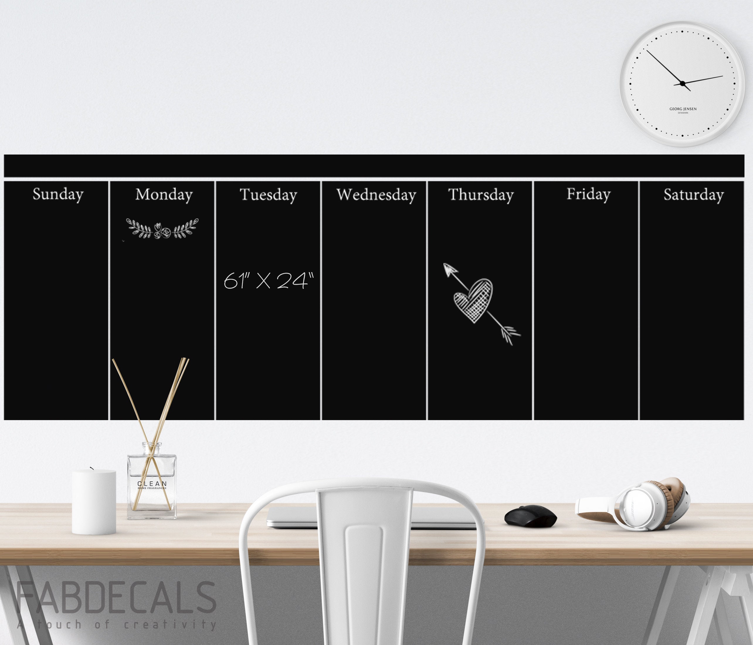Großer wöchentlicher Kalender aus Vinyl Familie und Büro - Etsy.de
