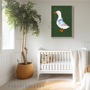 Silly Goose Poster, Baby Boy Wall Decor, Kid's Room Decor, Green Print ...